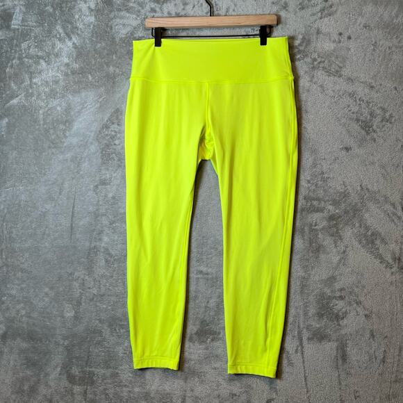 Lululemon Sz 14 Wunder Under High-Rise Tight 25" Yellow Leggings Womens - Picture 1 of 8